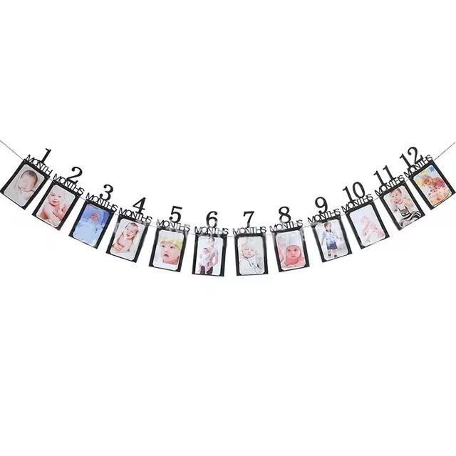 12-месячный ребенок День рождения Фото Баннер Мальчик Девочка День рождения Украшения Фото Реквизит Украшения