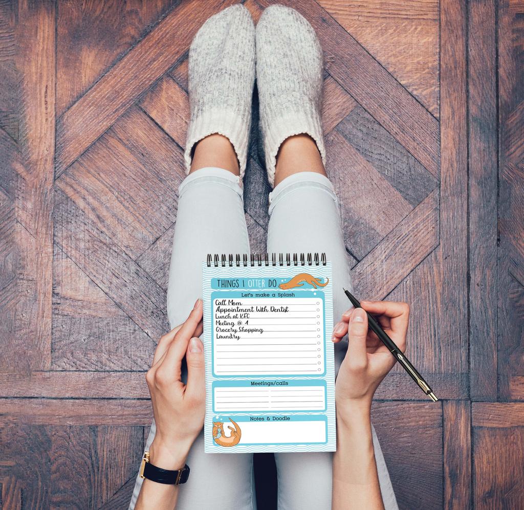 Inkdotpot Блокнот для списка дел – 6” X 9” Бумажная канцелярия, Вещи, которые мне нужно сделать, Спиральный блокнот, Ежедневный контрольный список-(50 листов)