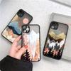 Fashion Landscape Painting Case For iPhone 11 Pro Max XS Max XR X 13 12 Mini 7 8 Plus SE2020 Matte Bumper Shockproof Clear Cover