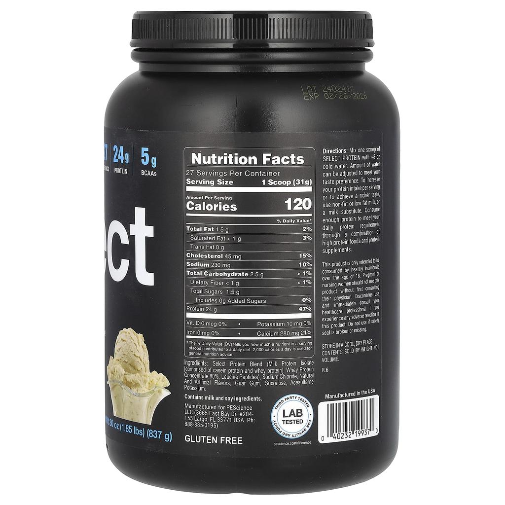 PEScience, Select Protein, Gourmet Vanilla, 1.85 lb (837 g)