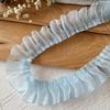 Luxury Blue Lace Trim Ruffle Flounce for DIY Dress Decoration