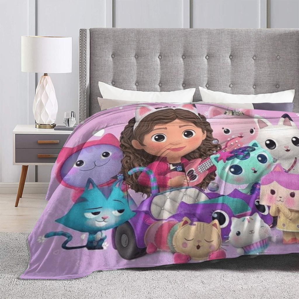 G-Gabby’s Dollhouseds Plush Blanket Boy Girl Flannel Bedding Throws For Couch Bed Super Warm Custom DIY Quality Bedspread Gift