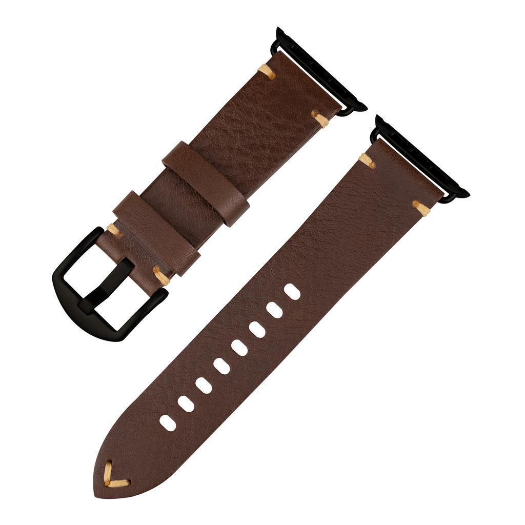Оригинальный кожаный ремешок для часов из коровьей кожи, замена для Apple Watch Series 3 4 5 6 7 8 9 S9, прочный аксессуар-браслет для смарт-часов