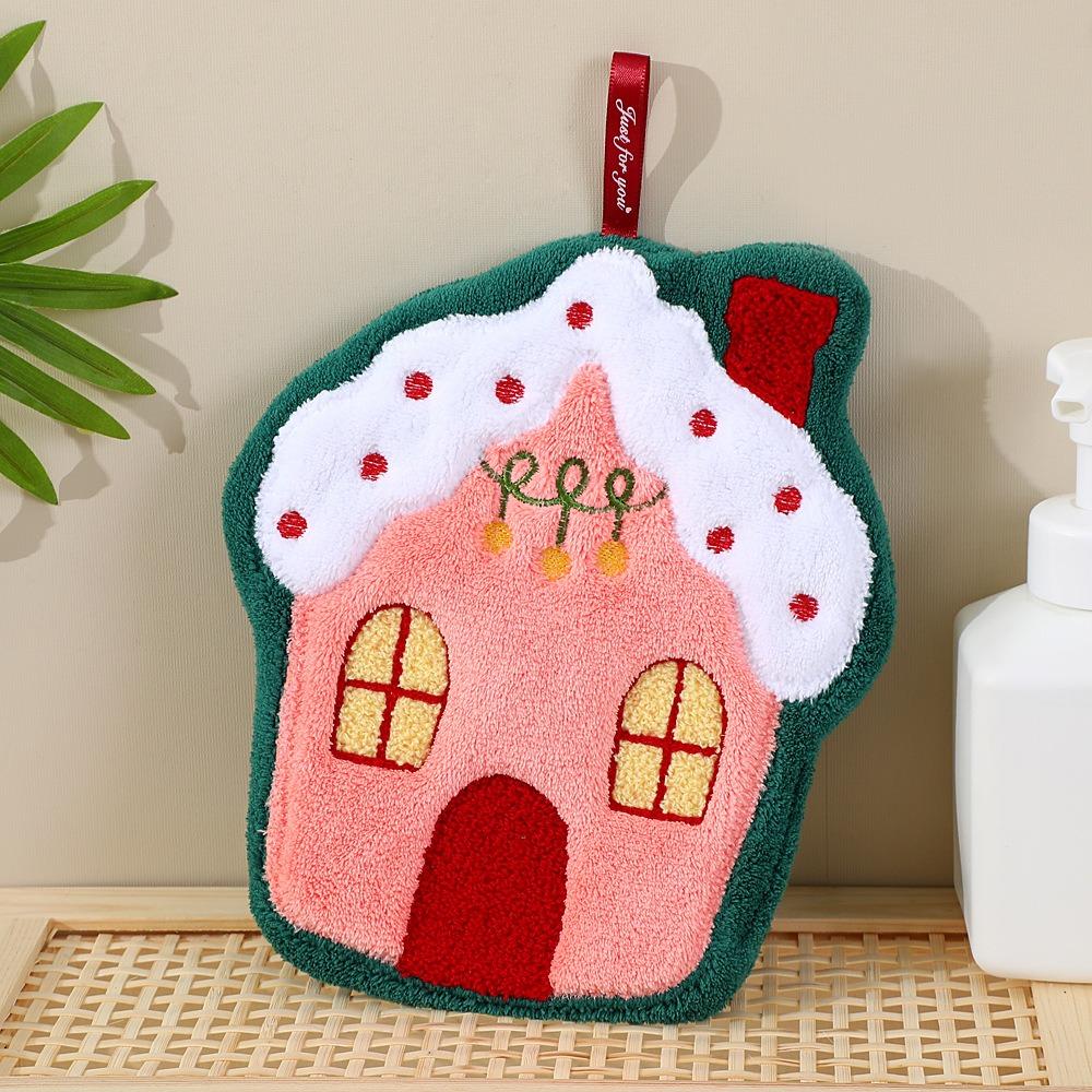 Kawaii Xmas Hanging Hand Towel Creative Cleaning Hand Cloth Kitchen Cute Wipe Cloth Home Decor