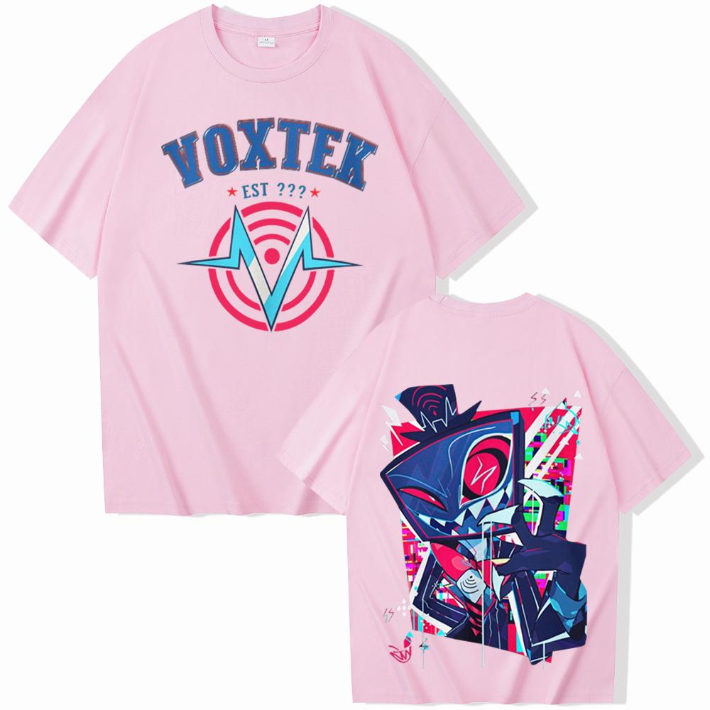 Футболка с дизайном персонажа VOX из Hazbin Hotel Мужская Женская Харадзюку Короткий рукав Круглый вырез Дышащая Удобная унисекс Повседневная рубашка Подарок