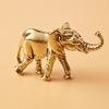 Yousheng 1 Pair Brass Elephant Figurine Carving Golden Elephant Statue Metal Animal Sculpture Feng Shui Decoration Home Office Desktop Ornament