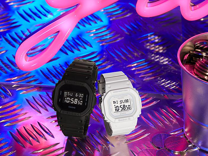 Casio Мужские кварцевые часы с resin-корпусом, водозащитой 200 м, ударопрочностью, будильником DW-5600BB-1