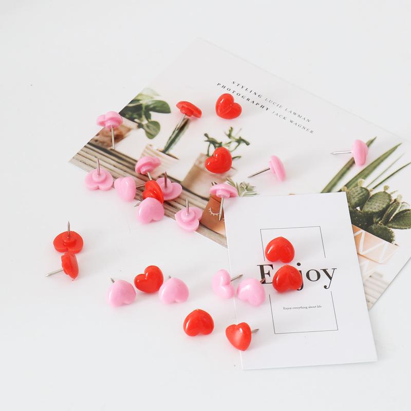 50 шт./компл. пластиковая пробковая доска в форме сердца, безопасные цветные кнопки, канцелярская кнопка, офисные школьные принадлежности
