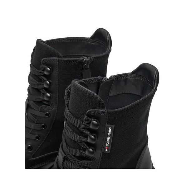 Ботильоны Tommy Jeans Tjw Mid Heel Boots Mix Media EN0EN02556 Black