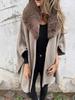 European and American Women's Autumn/Winter Long-Sleeve Fur Collar Cape Overcoat