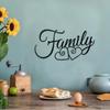 Family Wall Sign - Black Metal Family Word Art | Farmhouse Wall Decor and Hanging Ornament for Home Decoration