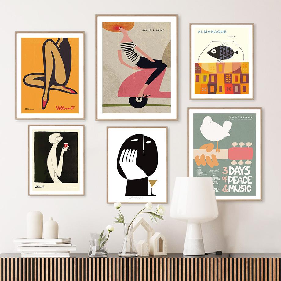 Bauhaus Herman Miller Woodstock Парусный тур Калифорния Холст Фреска Скандинавская тема Плакат Печать Живопись Украшение гостиной