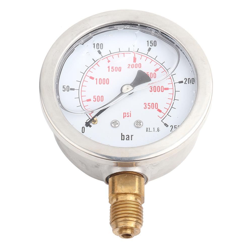 63mm Hydraulic Pressure Gauges 0-250Bar 0-3750PSI G1Celsius4 Thread Connection Manometer with Clear Markings for Pressure Measurement
