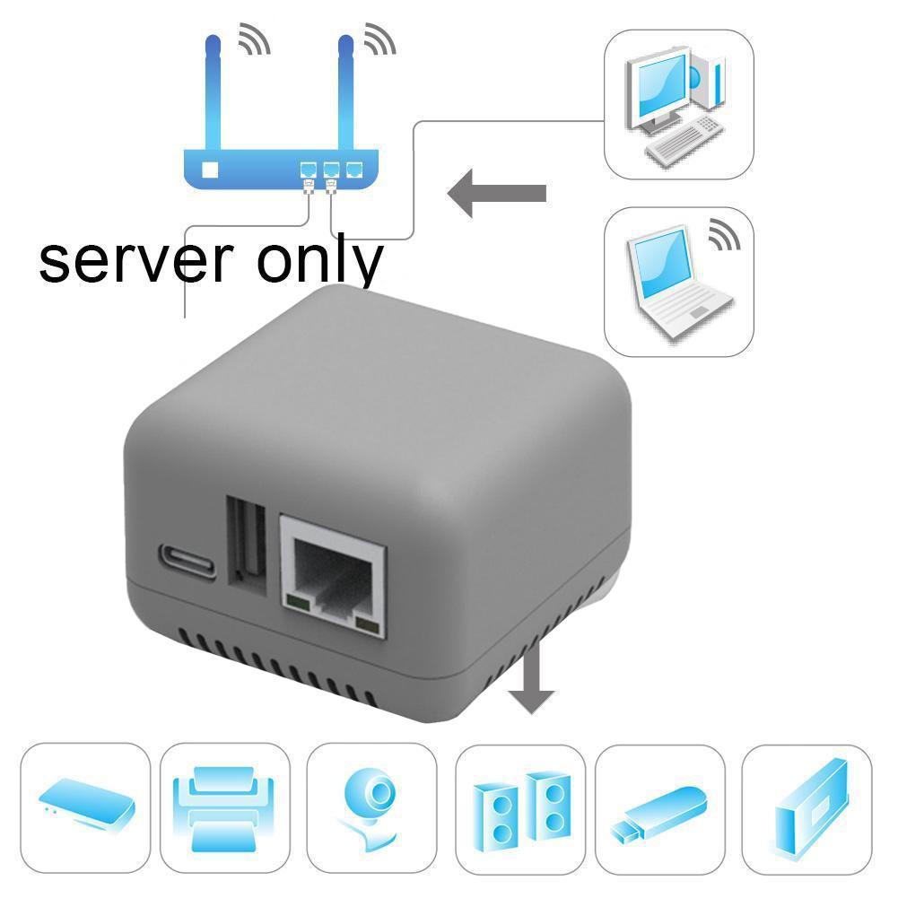 NP330 Мини-сервер печати USB 2.0 Сетевой сервер печати Подключение Простое Печатание (Сетевая/WIFI версия) Принадлежности для печати