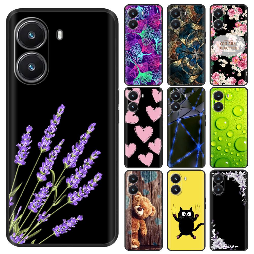 For Redmi Turbo4 Luxury Painted Black Silicone Case Soft Shockproof Cover For Redmi Turbo 4 Bumper Patterned Design Phone Cover
