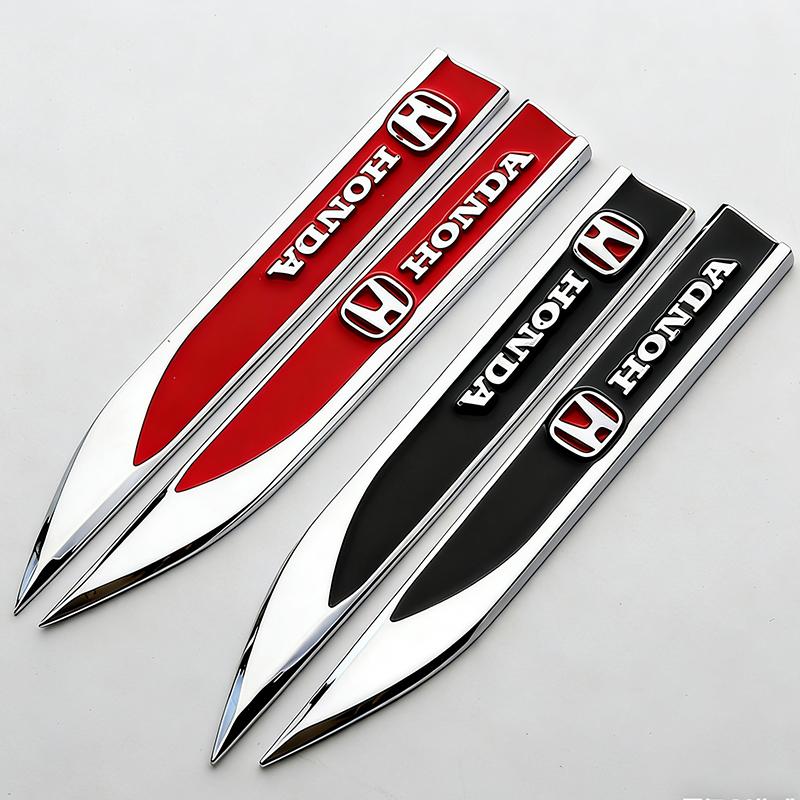 2Pcs Metal Stickers Car Body Decoration Stickers For Honda Civic FIT Accord MG85 Prelude CRV 5th Mugen CRZ CRX Jazz HRV Pilot Odyssey