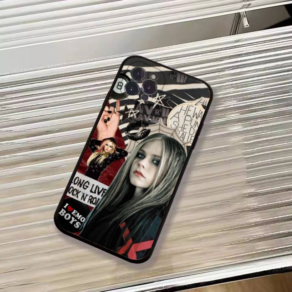 Чехол для телефона певицы Аврил Лавин Для iPhone 17, 16, 15, 14, 13, 12, 11 Plus, Pro Max, Другие Мягкий Черный Чехол