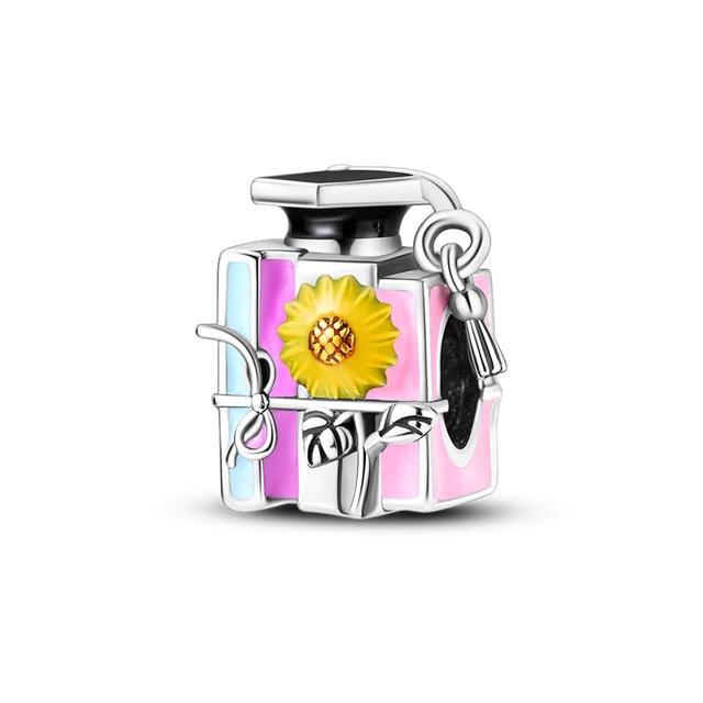 Happy Birthday Pink Color Travel Camera Compass Colorful Bike Charms Fit Bracelet Diy Jewelry Making