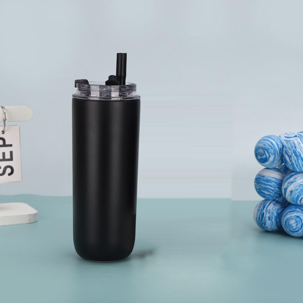 Gift With Handle and Straw 300/480ml Tumbler Double Layer Keep Cold Heat Mug Reusable 304 Stainless Steel Straw Cup Car Mount