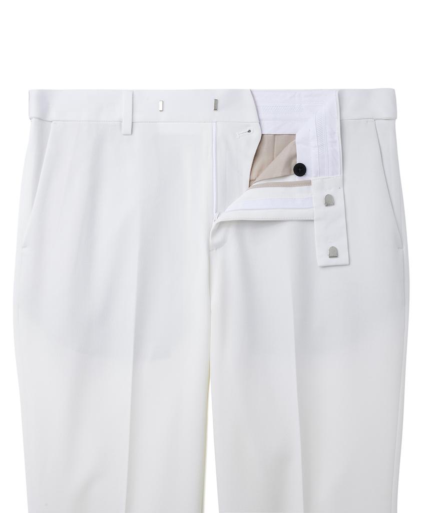 MUSINSA STANDARD Relaxed Tapered Hidden Banding Crop Slacks [White]