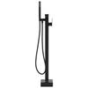 Robinet de baignoire sur pied Noir Acier inoxydable 90 cm