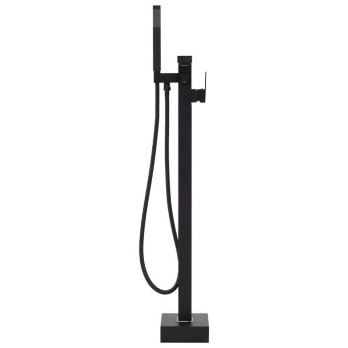 Robinet de baignoire sur pied Noir Acier inoxydable 90 cm