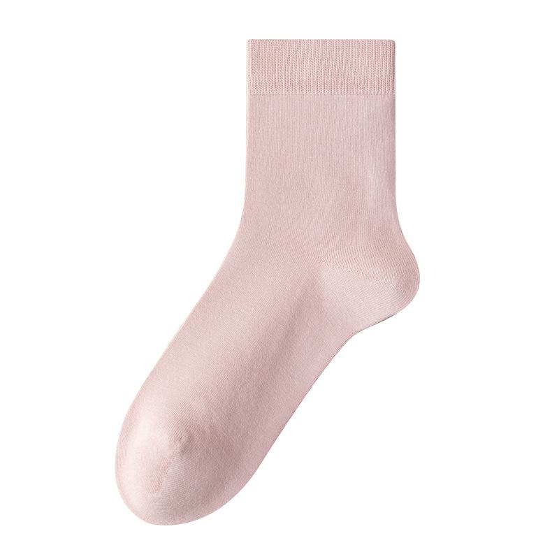 Pure Cotton Winter White Cotton Socks for Women Are Versatile and Odorless. All-cotton Mid-top Socks for Women In Autumn and Winter