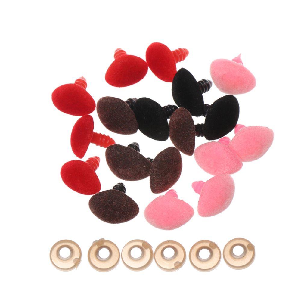 Safety Nose DIY Bear Toy Pink Red Black Brown Bear Nose Triangle Noses Dolls Nose Flocking Nose
