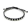 Les Trésors De Lily [I9121] - Ethnic Black Shambhala 'Marbles' Silver Bracelet - 4 Mm