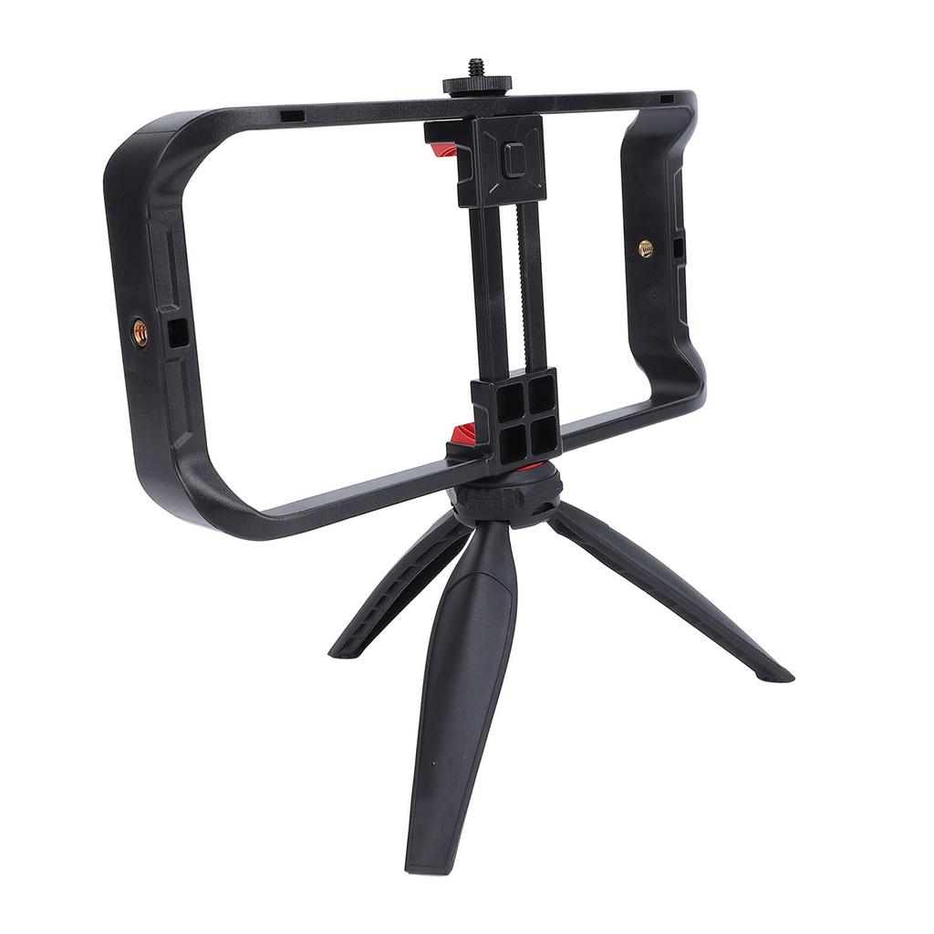 Smartphone Video Rig Filmmaking Vlogging Case Stabilizer Rig with Tripod Cold Shoe Mount 1 4 Inch Screw Interface for
