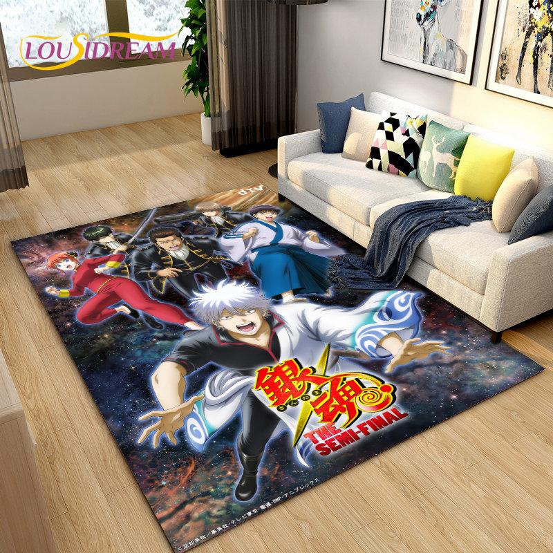 Гинтоки Кагура Гинтама Аниме Ковер, Ковер для гостиной, спальни, дивана, придверный коврик, украшение, детский игровой нескользящий коврик для пола