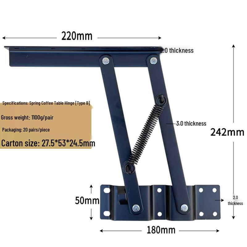 Hydraulic Coffee Table Lift Hinge with Spring and Damping Mechanism