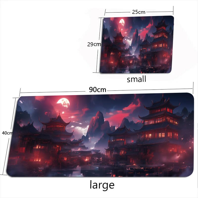 Xxl Guochao Landscape Mouse Pad Sunset Pattern Large Table Pads Computers Game Keyboard Mat HD Anti-slip Office Long Carpet Mats
