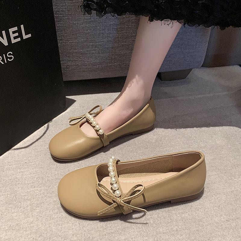 Туфли Мэри Джейн на плоской подошве 2025 года, весна-лето, новые универсальные туфли с плоской подошвой, подходящие к юбке, одинарные туфли на все сезоны, туфли Doudou, супермягкие