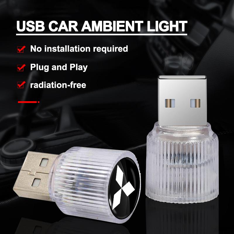 Новая светодиодная USB-лампа для автомобиля, атмосферная подсветка салона для Mitsubishi ASX I200 Outlander Pajero Eclipse Lancer