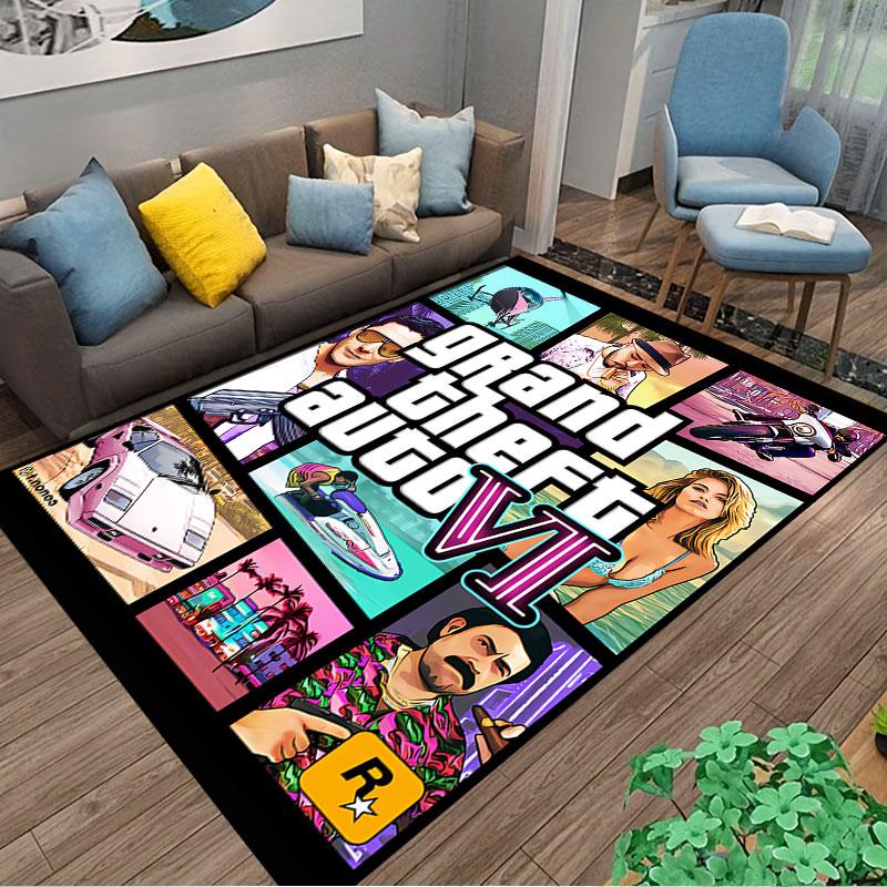Grand Theft Auto VI Artwork suitable as a non-slip mat for the living room or bedroom sofa