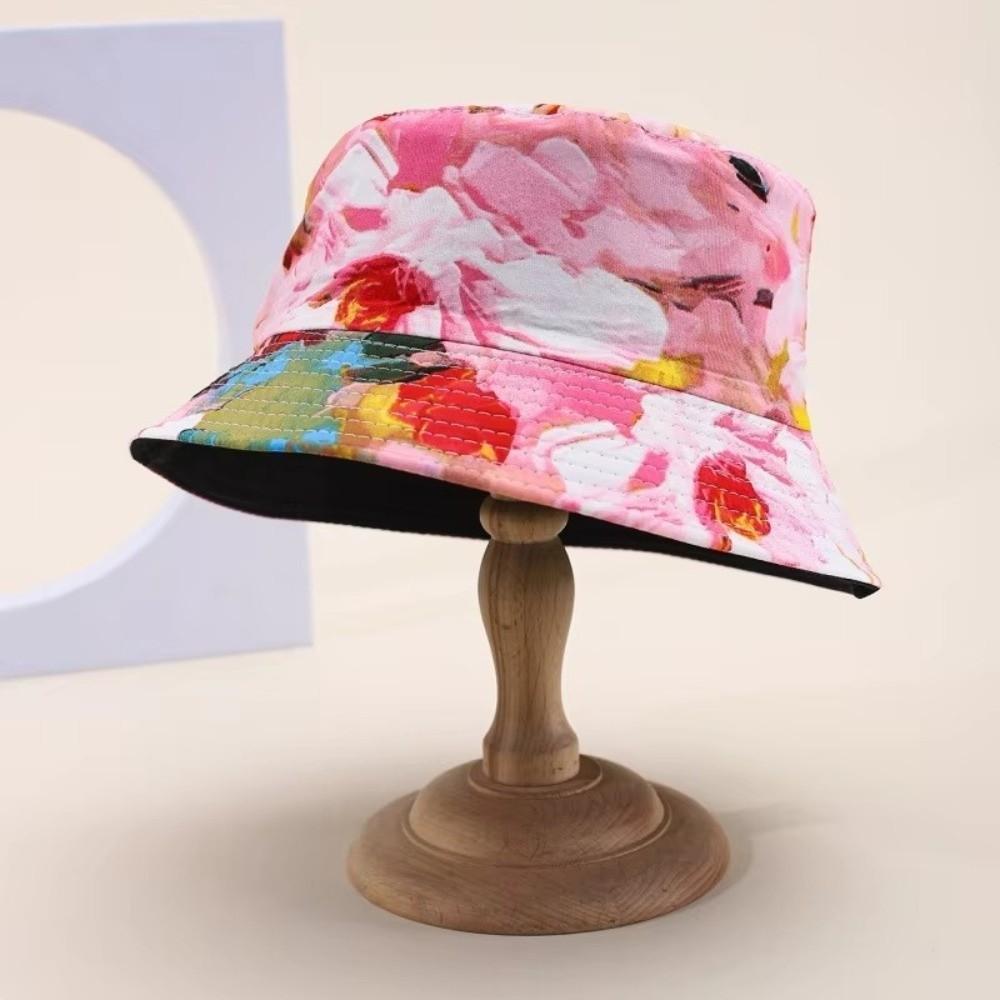Reversible Brushed Printed Hat Printed Sun Cap Unisex Design Bucket Hat  Outdoor Travel