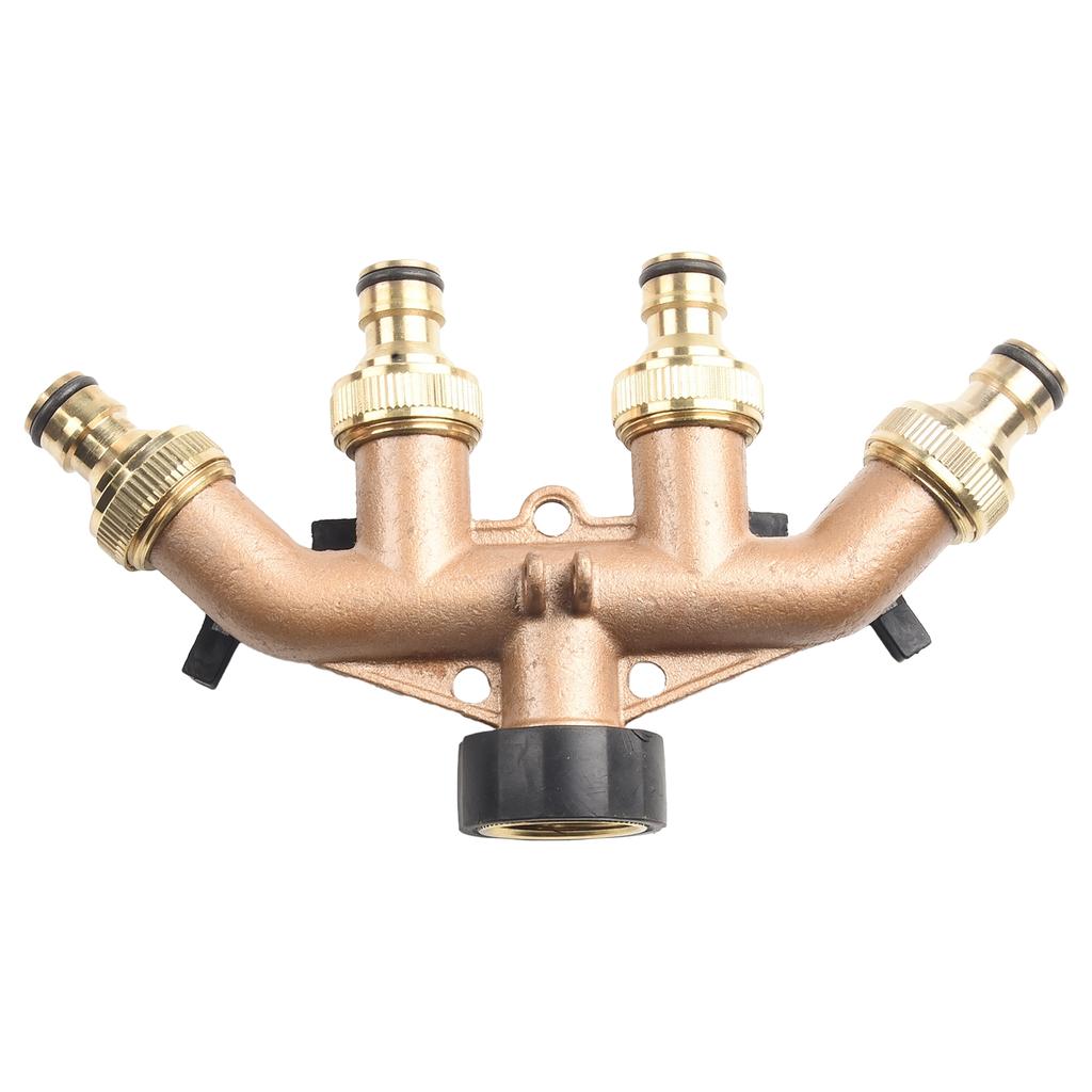 1set Splitter Connector 3/4 Inch 4-way For Garden Hoses