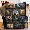 Triceratops Collection 2D Flat Pattern Flannel Blanket, High quality All Seasons, Home Decor, Warmth and Comfort, Perfect for Christmas Gifts.