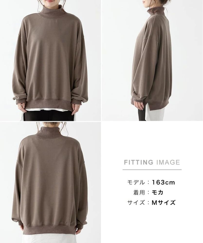 TASOGARA High Loose Stylish Solid Layered Women's Fleece-Lined Hoodie, Neck, Fit, Sweatshirt, Color, Look, Warm, Casual, Figure-Flattering,