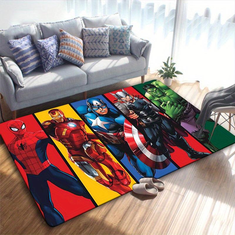 1 шт. Коврик для пола Marvel Мстители Супергерои, Нескользящий коврик, Дизайн с персонажами мультфильмов, Мягкий велюр, Декор для комнаты, Моющийся