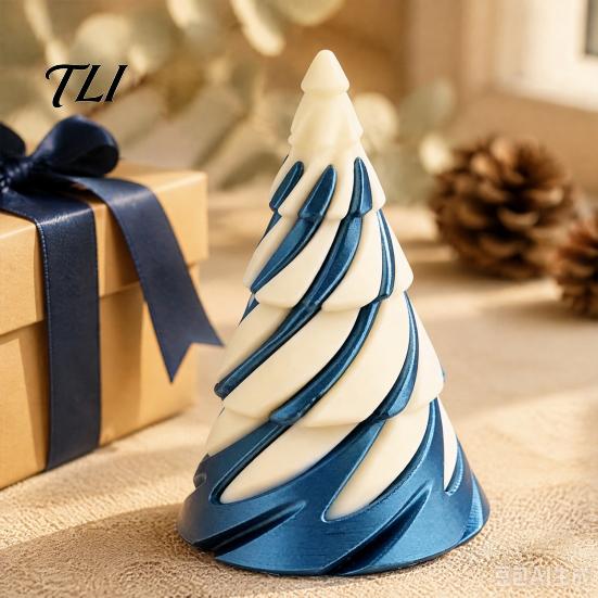 Fun Fingertip Toys for Kids Mini Christmas Tree Fidget Toy, Spiral Cone Toy Stress Two Color Plastic Ornaments Relief, Contrast Sensory Adults Holiday