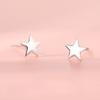 925 Silver Pentagram Stud Earrings Trendy Stud Earrings Minimalist Simple Women's Small Niche Temperament Summer Hipster Style All Match Earrings