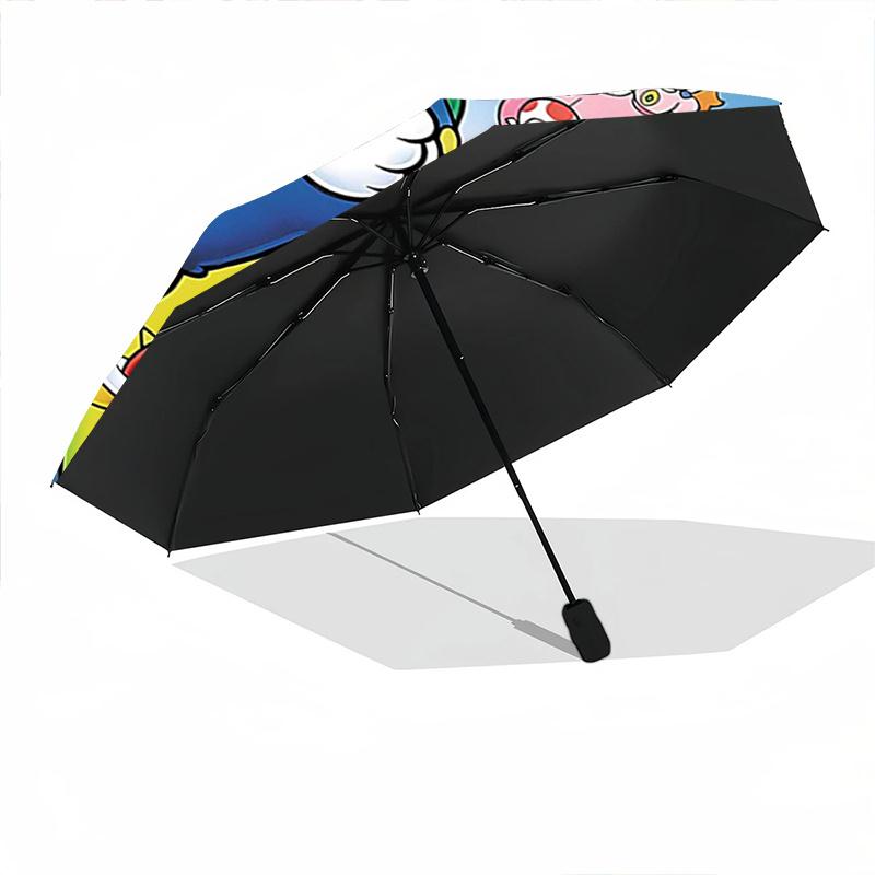 1pc Mario Bros Characters Fully Automatic Folding Portable Umbrella, 8 Iron Frames, Three-Fold Design, Suitable for All Seasons, Suitable for Out
