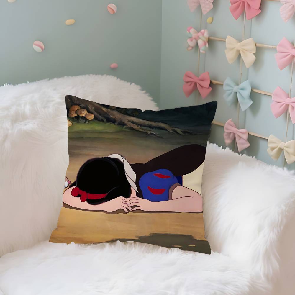Classic Anime SsnowWhiteS Cute Case Plush Fabric Soft Pillowcase Double Sided Print Cushion Cover Household Gifts