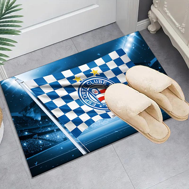 1PC Esporte Clube Bahia Crest Rug Game Carpet, Floor Mat for Bedroom Living Room Entryway Rug, Home Decor Idea Gift for Christmas birthday