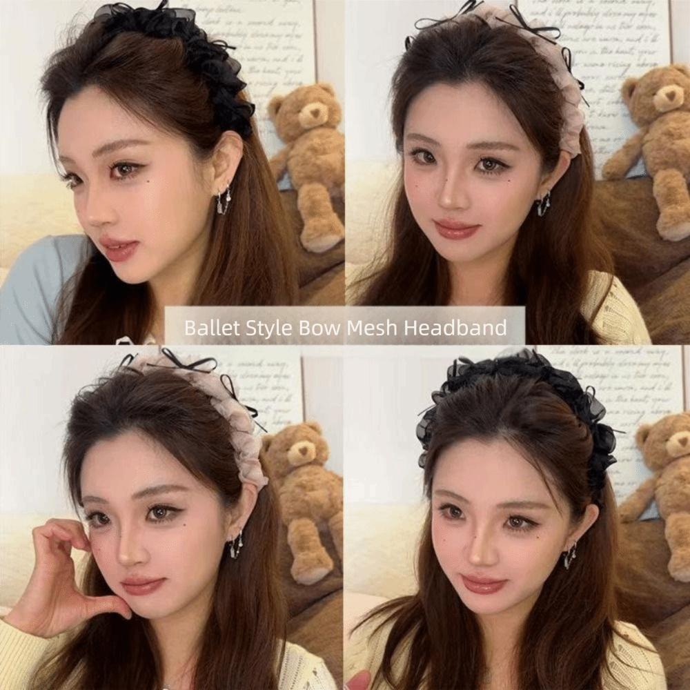 Плиссированная женская повязка на голову Нескользящий высокий верх Головной убор Элегантный бант Плетеная повязка на голову Аксессуары для волос