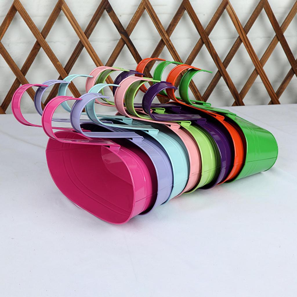 Настенные подвесные цветочные горшки со съемным двойным крючком, металлическое ведро-кашпо для перил, забора, балкона, садовые украшения