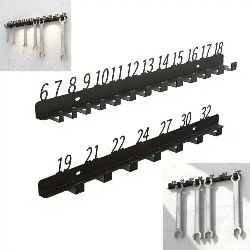 Metal Wrench Sorting Rack Multi-Hole Wrench Storage Rack For Workshop Tool Organization