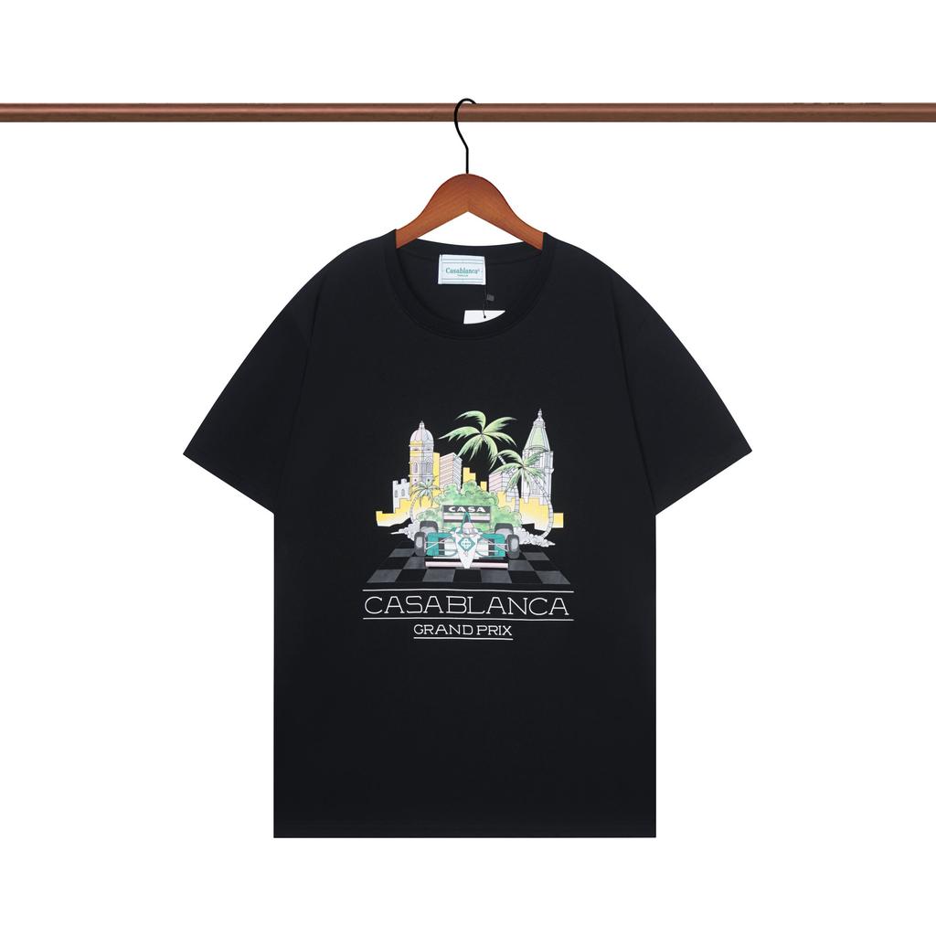 Casablanca 23 spring and summer new fantasy gate starry sky castle casa letter logo short-sleeved couple T-shirt